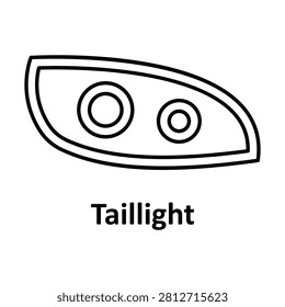 Taillight Vector Icon which can easily modify or edit

