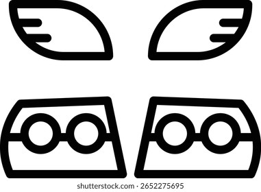 Taillight vector line icon design