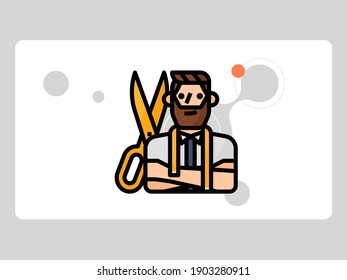 tailor avatar on white background