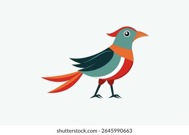 Tailor bird design vector on white background