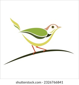 Tailor Bird stylize premium vector illustration