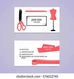 Tailor Business Card Vector Illustration EPS10 Inky On White Background