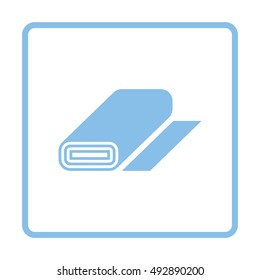 Tailor cloth roll icon. Blue frame design. Vector illustration.