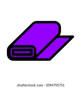 Tailor Cloth Roll Icon. Bearbeitbare, fette Rahmenlinie mit Farbfülldesign. Vektorgrafik.