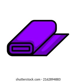 Icono de rollo de tela sastre. Contorno de negrita editable con diseño de relleno de color. Ilustración vectorial.