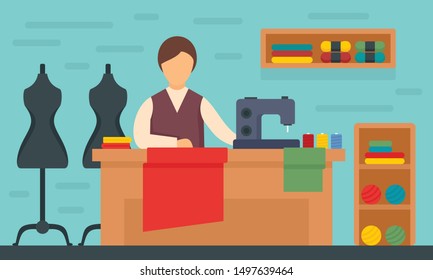 Tailor concept banner. Flat illustration of tailor vector concept banner for web design