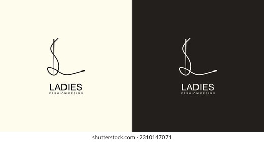 Tailor design logo with unique letter L concept