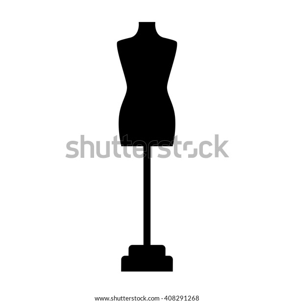 Tailor Dummy Fashion Icon On White 库存矢量图 免版税