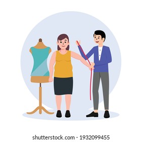 Tailor and fashion designer background flat design