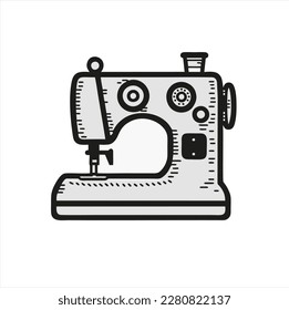 Tailor icon design template, sewing machine illustration design