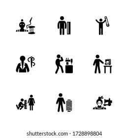 icono de sastre o logotipo símbolo de signo aislado ilustración vectorial - Colección de iconos vectoriales de estilo negro de alta calidad
