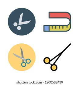 tailor icon set. vector set about scissors and measuring tape icons set.