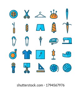 Tailor icon set vector flat line for website, mobile app, presentation, social media. Suitable for user interface and user experience.