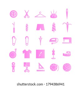 Tailor icon set vector gradient for website, mobile app, presentation, social media. Suitable for user interface and user experience.