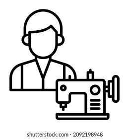 Tailor icon vector image. Can also be used for web apps, mobile apps and print media.