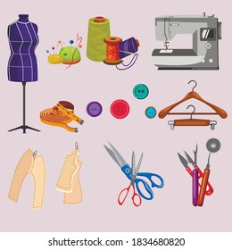 Tailor icons and tools set