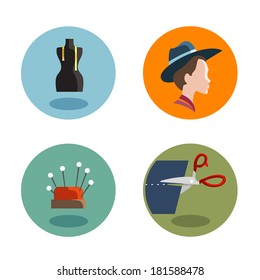 Tailor Icons. Vector format