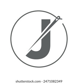 Tailor Logo combine with letter J vector template