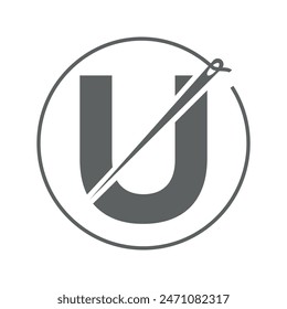 Tailor Logo combine with letter U vector template