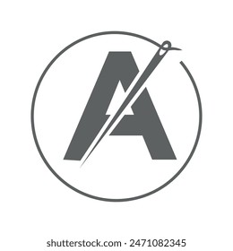 Tailor Logo combine with letter A vector template