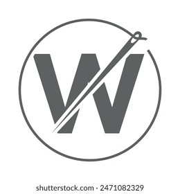 Tailor Logo combine with letter W vector template