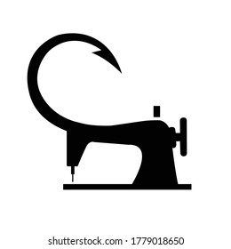 Tailor logo design and icon vector. sewing machine illustration. craft shop label. eps 10