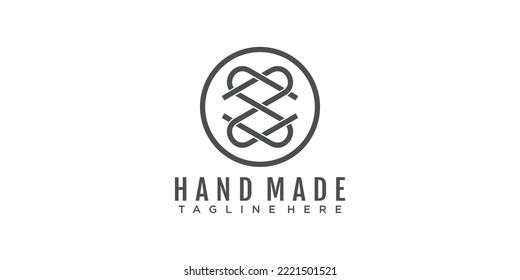 Tailor logo design with love illustration premium vector