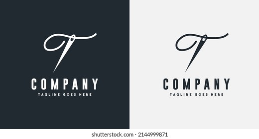 Tailor logo design. sewing instrument silhouette, vector tailor logotype for branding label