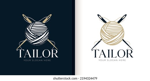 costura vectorial de diseño del logotipo del sastre