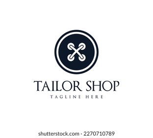 Tailor Logo. Garment and Handmade Logo. Sewing silhouette vector logo