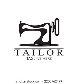 patrón de ilustración de icono del logotipo del sastre combinación de botones para ropa, hilos y máquinas de coser, para diseño de productos de ropa, empresas de convección, moda en forma vectorial