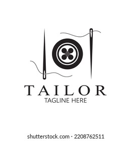 Tailor Logo Icon Illustration Template Combination Stock Vector ...
