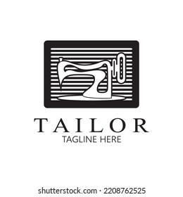 tailor logo icon illustration template combination of buttons for clothes, thread and sewing machine, for clothing product design, convection companies, fashion in vector form