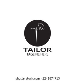 patrón de ilustración de icono del logotipo del sastre combinación de botones para ropa, hilos y máquinas de coser, para diseño de productos de ropa, empresas de convección, moda en forma vectorial