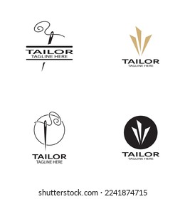 tailor logo icon illustration template combination of buttons for clothes, thread and sewing machine, for clothing product design, convection companies, fashion in vector form