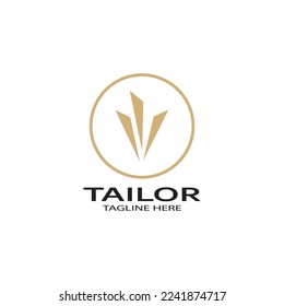 tailor logo icon illustration template combination of buttons for clothes, thread and sewing machine, for clothing product design, convection companies, fashion in vector form