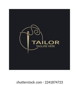 patrón de ilustración de icono del logotipo del sastre combinación de botones para ropa, hilos y máquinas de coser, para diseño de productos de ropa, empresas de convección, moda en forma vectorial