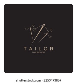 patrón de ilustración de icono del logotipo del sastre combinación de botones para ropa, hilos y máquinas de coser, para diseño de productos de ropa, empresas de convección, moda en forma vectorial