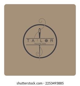 tailor logo icon illustration template combination of buttons for clothes, thread and sewing machine, for clothing product design, convection companies, fashion in vector form