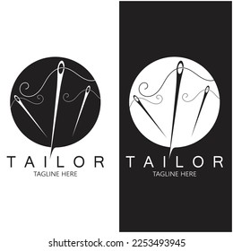 tailor logo icon illustration template combination of buttons for clothes, thread and sewing machine, for clothing product design, convection companies, fashion in vector form