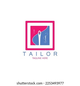 tailor logo icon illustration template combination of buttons for clothes, thread and sewing machine, for clothing product design, convection companies, fashion in vector form
