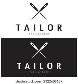 patrón de ilustración de icono del logotipo del sastre combinación de botones para ropa, hilos y máquinas de coser, para diseño de productos de ropa, empresas de convección, moda en forma vectorial