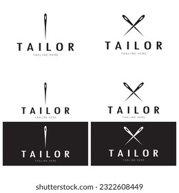 tailor logo icon illustration template combination of buttons for clothes, thread and sewing machine, for clothing product design, convection companies, fashion in vector form