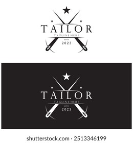 tailor logo icon illustration template combination of buttons for clothes, thread and sewing machine, for clothing product design, convection companies, fashion in vector form