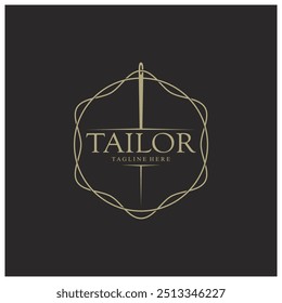 tailor logo icon illustration template combination of buttons for clothes, thread and sewing machine, for clothing product design, convection companies, fashion in vector form