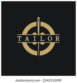 tailor logo icon illustration template combination of buttons for clothes, thread and sewing machine, for clothing product design, convection companies, fashion in vector form