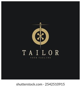 tailor logo icon illustration template combination of buttons for clothes, thread and sewing machine, for clothing product design, convection companies, fashion in vector form