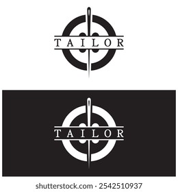 tailor logo icon illustration template combination of buttons for clothes, thread and sewing machine, for clothing product design, convection companies, fashion in vector form