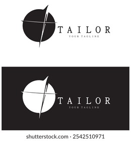 tailor logo icon illustration template combination of buttons for clothes, thread and sewing machine, for clothing product design, convection companies, fashion in vector form