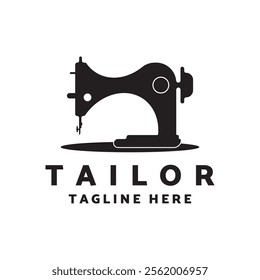 Tailor logo icon illustration template combination of buttons for clothes, thread and sewing machine, for clothing product design, convection companies, fashion in vector form